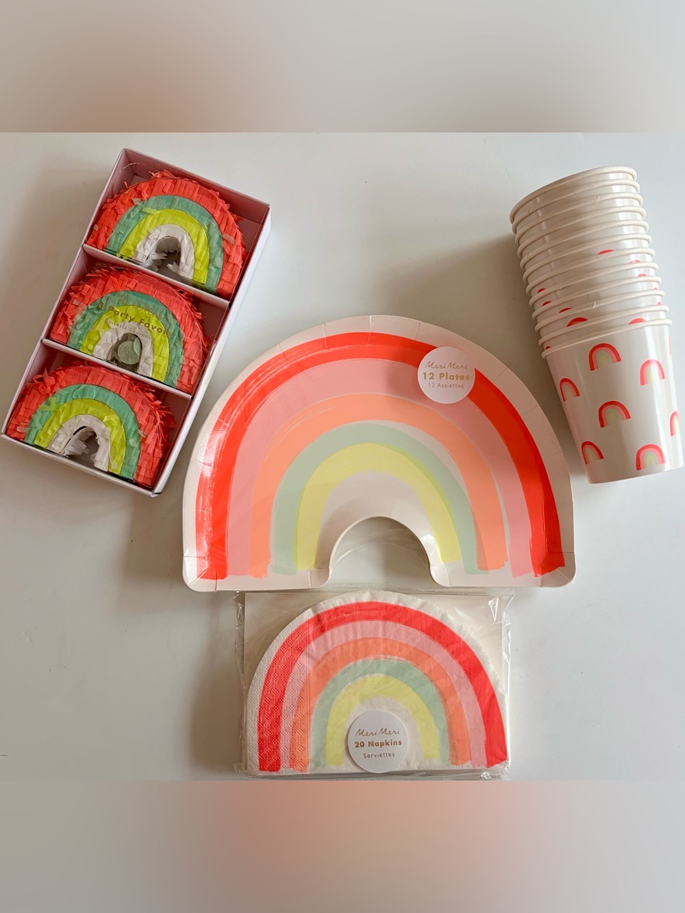 Meri Meri Rainbow Party Tableware Set